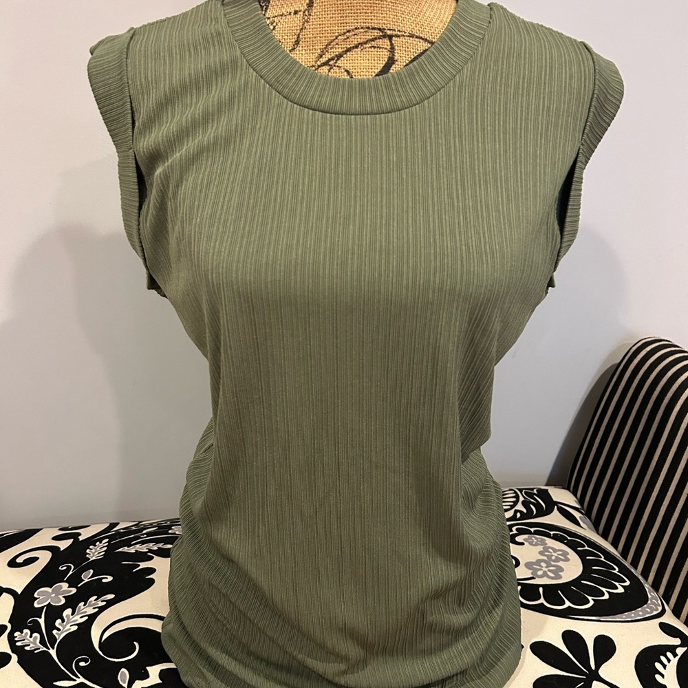 Nine West Sage Green Sleeveless Top